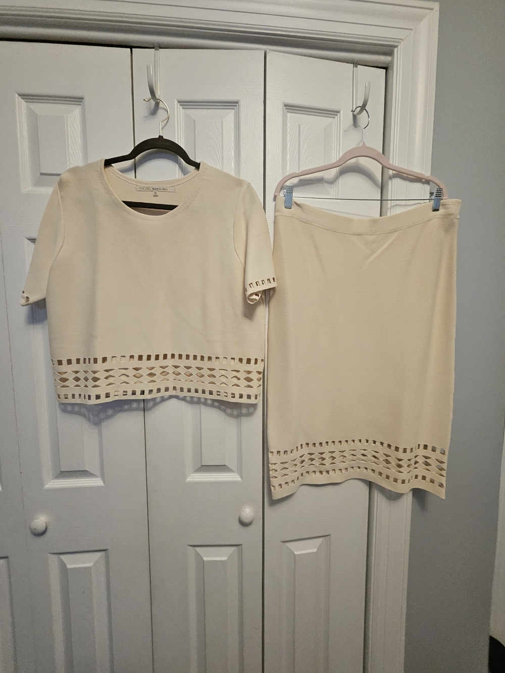 RACHEL ROY Cream Two-Piece Laser-Cut Skirt Set XXL